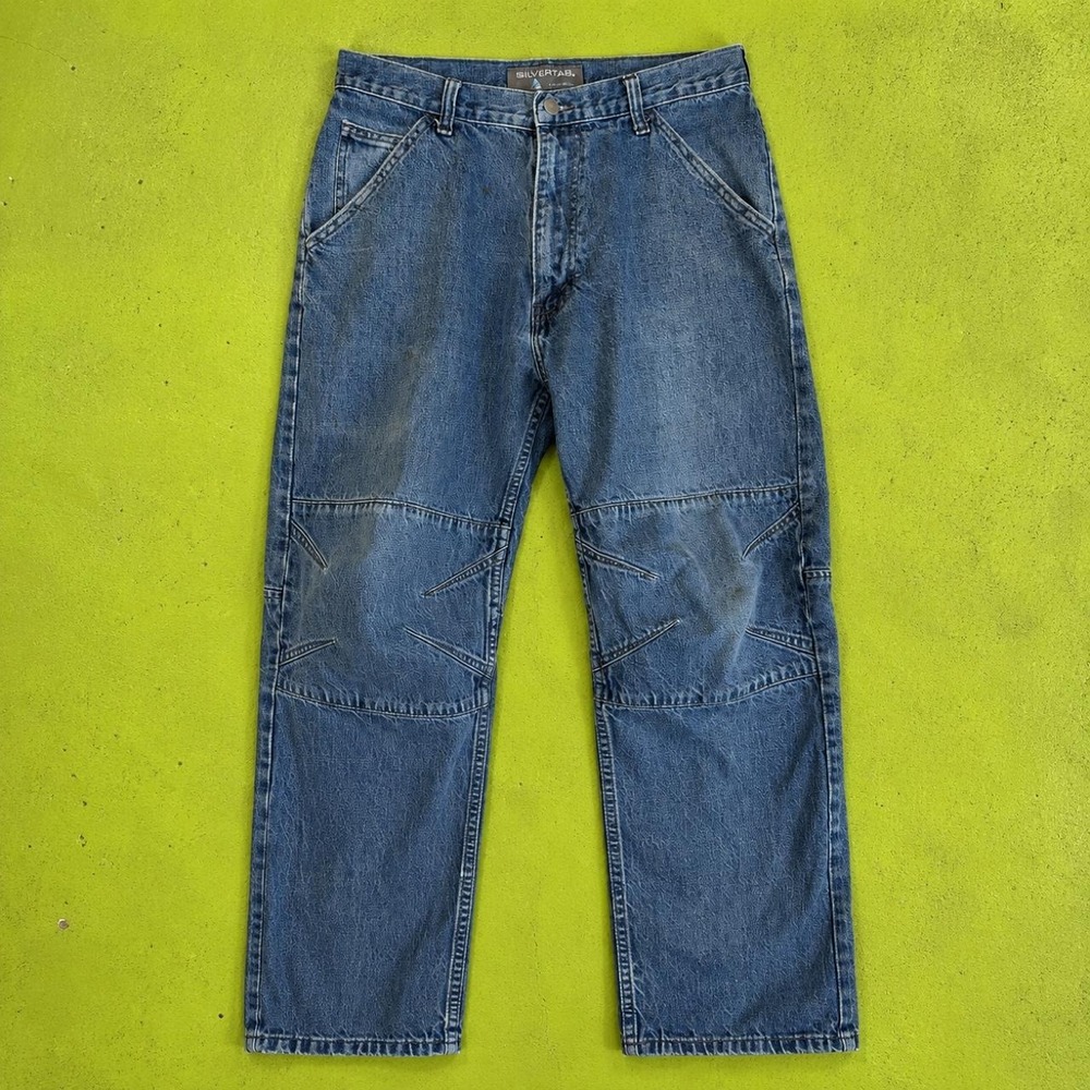 Vintage Levi's SilverTab Baggy Moto Knee Jeans Blue Y2K